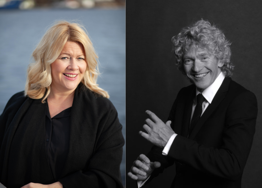 Bilde av skuespiller Monica Hjelle og musiker Knut Henriksen